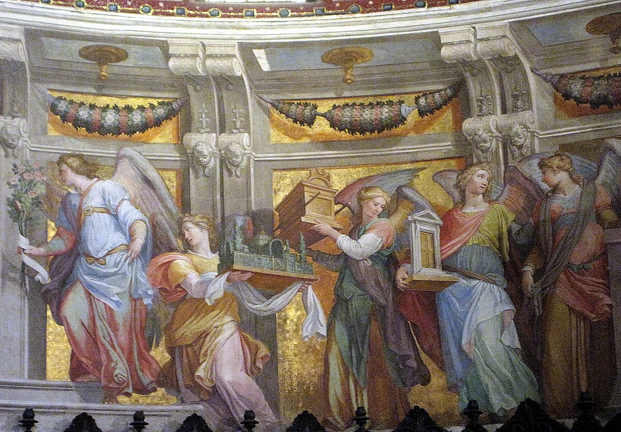 Angeli coi simboli dei misteri di Maria - Basilica Santa Maria in Trastevere, Roma 1